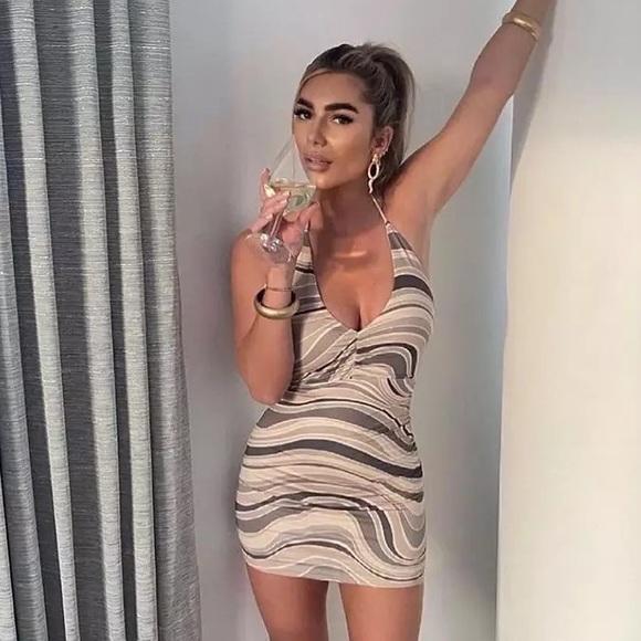 Living Dream Bodycon Mini Dress Smoke Tie Dye - Picture 2 of 5